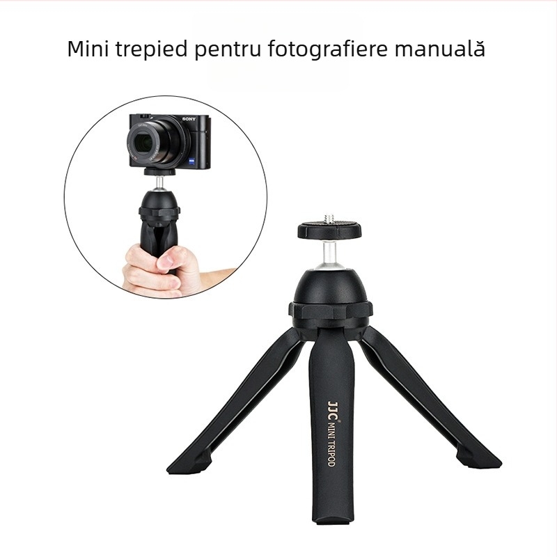 JJC mini trepied pentru DSLR cu cap sferic – construcție din fibre de nailon și aliaj de aluminiu, sarcină 1,2 kg