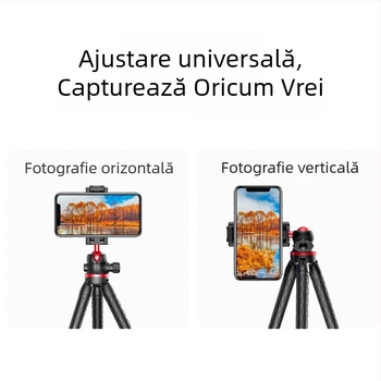 Tripod stil caracatiță pentru DSLR cu cap cu bila, construcție din oțel/plastic, picioare cu un singur segment, încărcare până la 2–5 kg