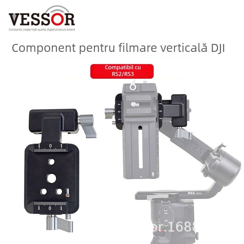 Montură verticală pentru filmare pentru stabilizatoare DJI RS3/RS2/RSC2 — Aliaj de aluminiu, brand Youbanchuang, lansat 2023-10-31, marcă privată autorizată