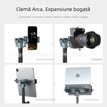 Adaptor pentru stativ de iluminat cu cap gimbal din aliaj de aluminiu | Compatibil cu camere universale cu șurub 1/4-inch la bază | Rotire verticală 90°, Rotire orizontală 0° | LEAPLIGHT