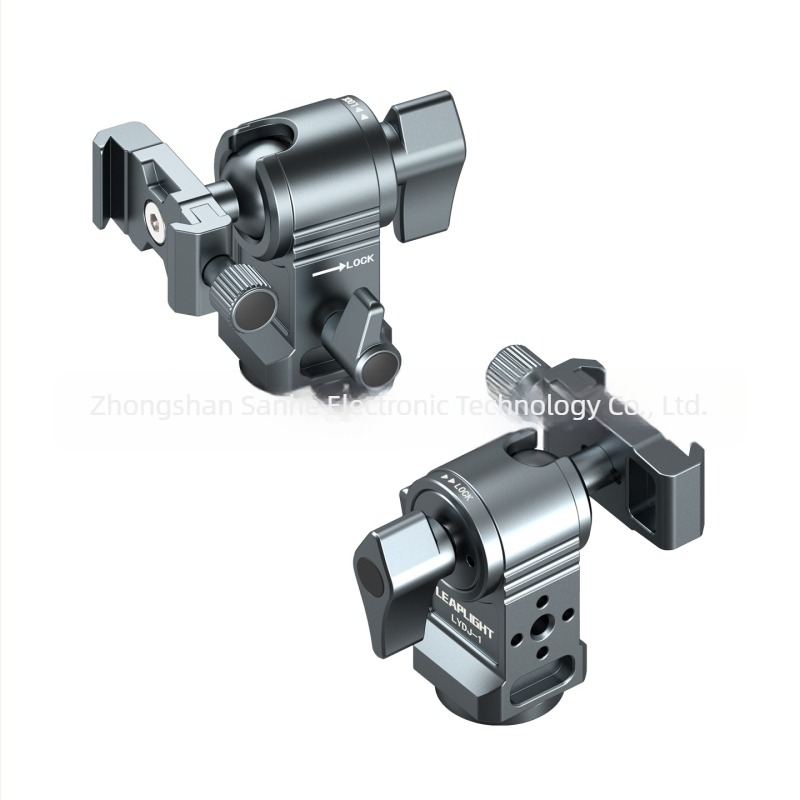 Adaptor pentru stativ de iluminat cu cap gimbal din aliaj de aluminiu | Compatibil cu camere universale cu șurub 1/4-inch la bază | Rotire verticală 90°, Rotire orizontală 0° | LEAPLIGHT