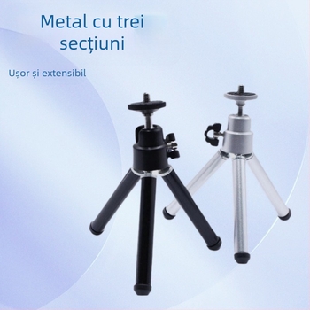 Trepied cu trei secțiuni, construcție metalică, sistem 3D gimbal, sarcină sub 2 kg