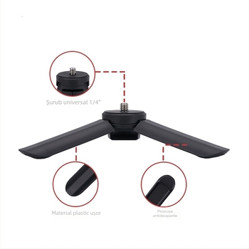 Beizhen Bj-02 Stabilizator gimbal de mână cu trepied, ABS plastic, încărcare 1–2 kg, mini trepied pentru telefon mobil