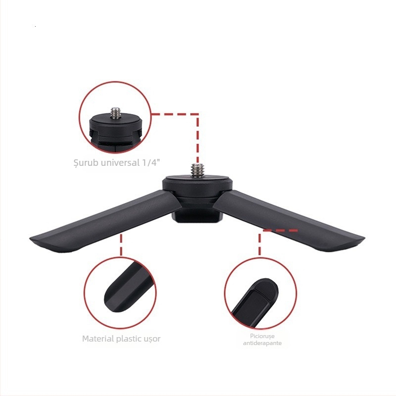 Beizhen Bj-02 Stabilizator gimbal de mână cu trepied, ABS plastic, încărcare 1–2 kg, mini trepied pentru telefon mobil