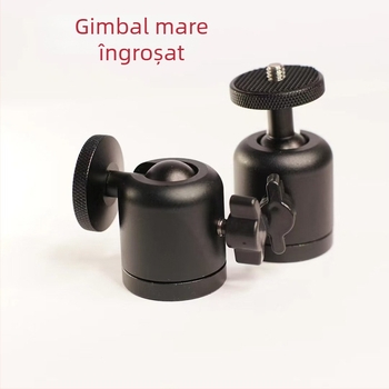 Gimbal de proiector din aliaj de aluminiu cu blocare, rotație verticală 360°, rotație orizontală 90°, montaj filet 1/4"-20, greutate 101 g