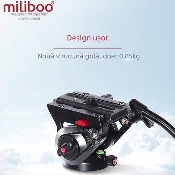 Miliboo 801 a doua generație Cap PTZ profesional cu amortizare hidraulică - aliaj de aluminiu, 360° orizontal, 165° vertical, 10 kg, compatibil cu Mibo