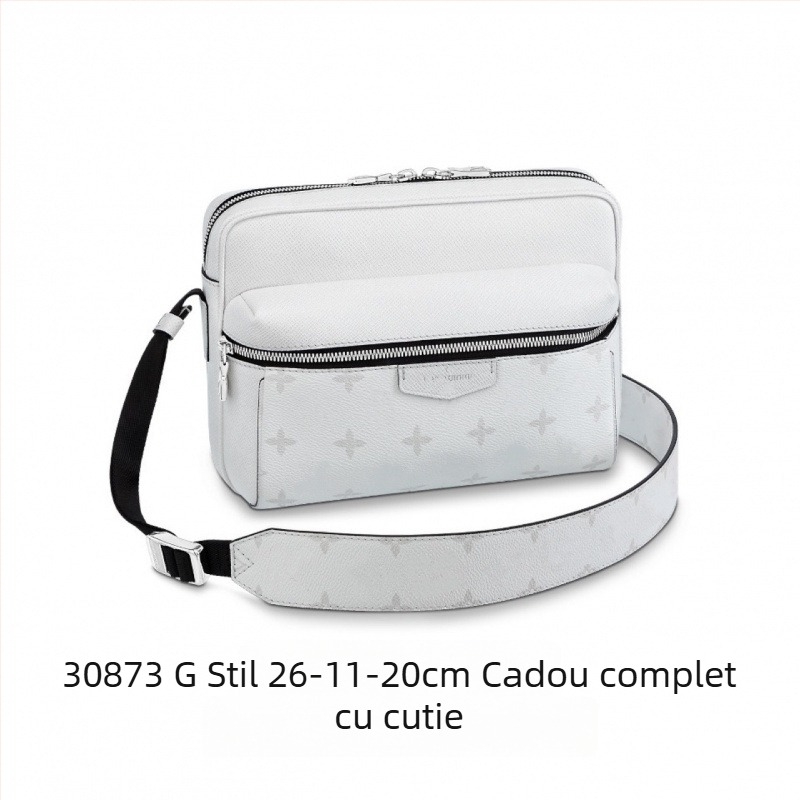 Geantă crossbody pentru bărbați – stil stradal, piele naturală, rezistentă la uzură, model cu litere, căptușeală din nailon