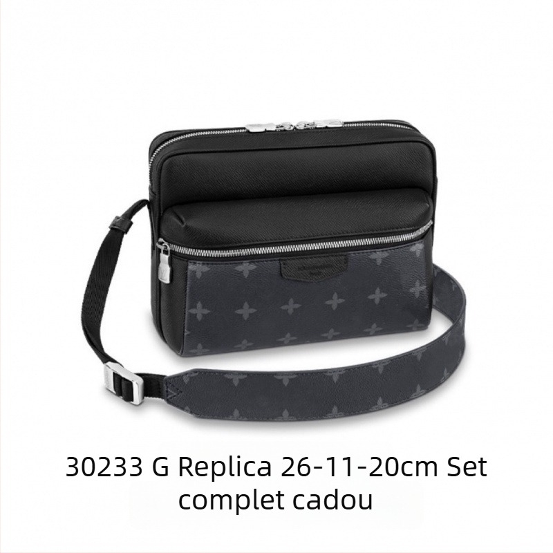 Geantă crossbody pentru bărbați – stil stradal, piele naturală, rezistentă la uzură, model cu litere, căptușeală din nailon