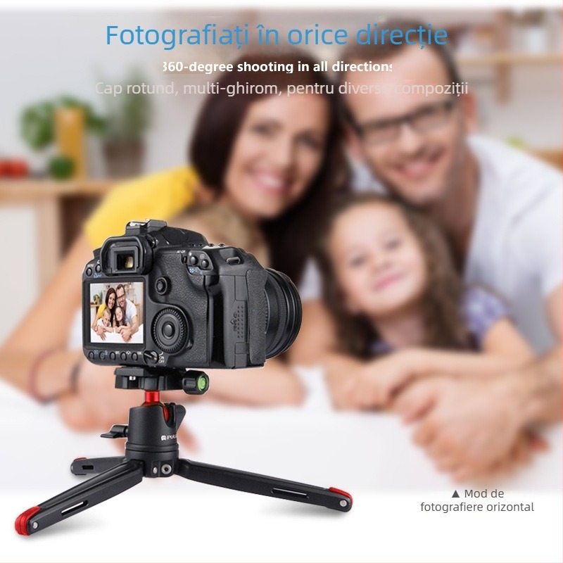 PULUZ Fat Cow trepied metal mini PU3002, înălțime reglabilă 11-21 cm, aliaj de aluminiu, cap sferic, încărcare 2-5 kg
