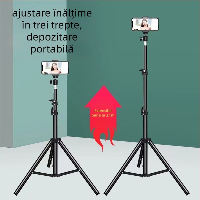 Trepied pentru iluminat video, design pliabil, aliaj de aluminiu, 3D PTZ, capacitate de încărcare 2-5 kg