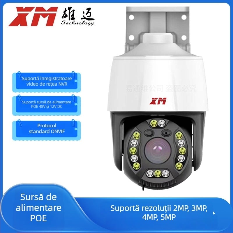 XM Xiongmai Cameră PTZ pentru casă de 3 inch cu POE, interfon ONVIF, cameră de rețea HD