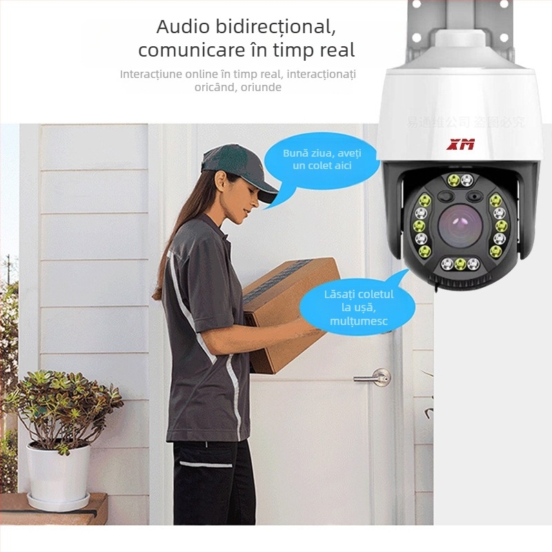 XM Xiongmai Cameră PTZ pentru casă de 3 inch cu POE, interfon ONVIF, cameră de rețea HD