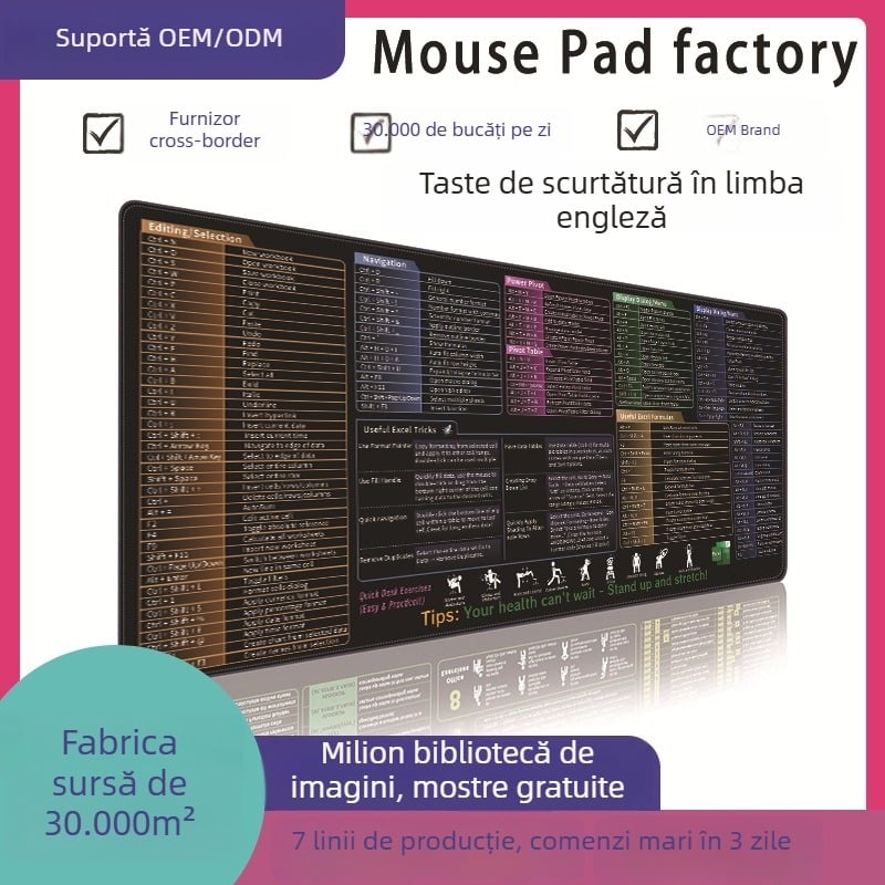 Covoraș pentru birou, antiderapant, cauciuc natural, unilateral, imprimare prin transfer termic