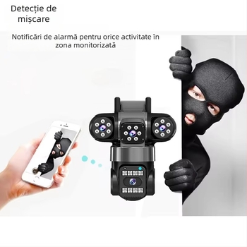 HD PTZ cameră de supraveghere pentru utilizare în exterior și interior, 12V DC, carcasă din plastic, montaj pe perete, acces de la distanță prin telefon mobil cu comunicare bidirecțională