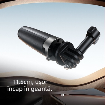 GoPro compatibil trepied din aliaj de aluminiu, selfie stick cu 5 secțiuni, portabil, telescopic, suportă până la 2 kg, greutate 70 g