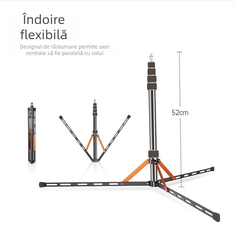 LS-255 Suport pentru lumină în fotografie cu pliere inversă, trepied portabil din aliaj de aluminiu pentru bliț Godox