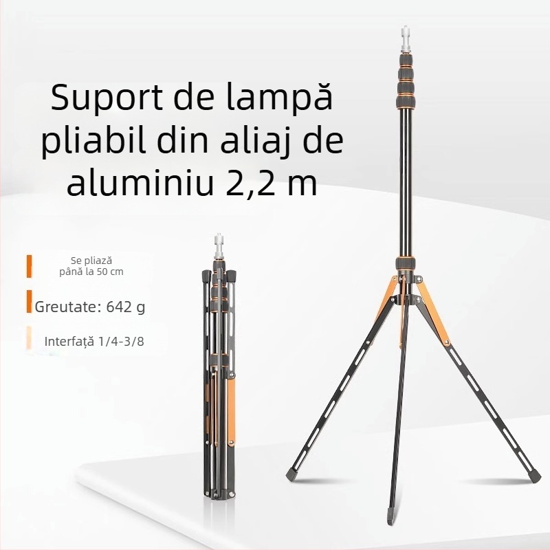 LS-255 Suport pentru lumină în fotografie cu pliere inversă, trepied portabil din aliaj de aluminiu pentru bliț Godox