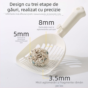 Lopată pentru nisip de pisică cu găuri fine – două în unu pentru nisip tofu pentru pisici