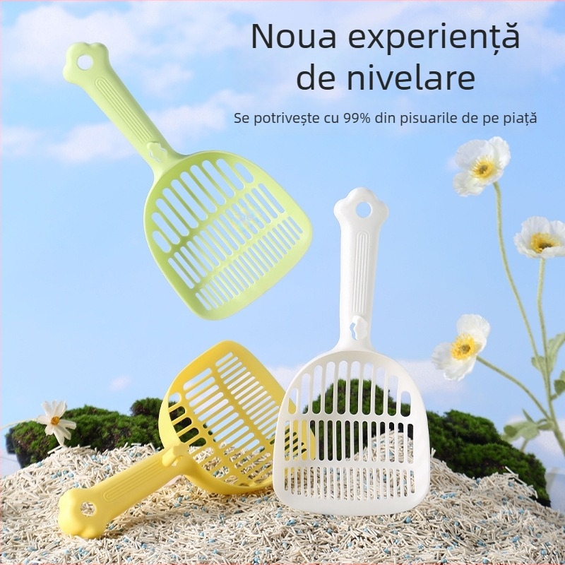 Lopată pentru nisip de pisică cu găuri fine – două în unu pentru nisip tofu pentru pisici