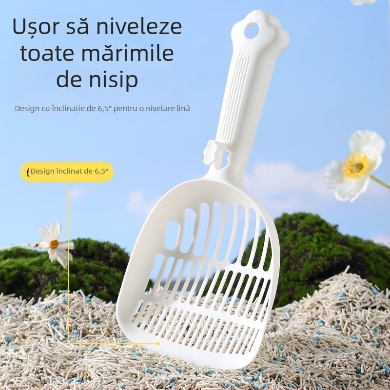 Lopată pentru nisip de pisică cu găuri fine – două în unu pentru nisip tofu pentru pisici