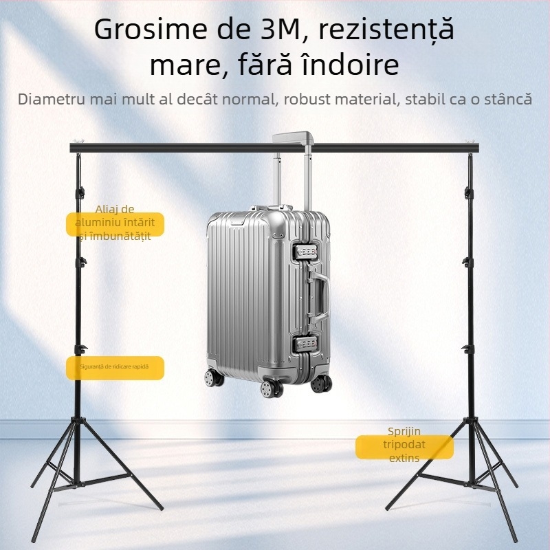 Stativ de fundal foto – din aluminiu, portabil, pentru portret și streaming live (aluminiu; portabil; pentru portret și streaming live)