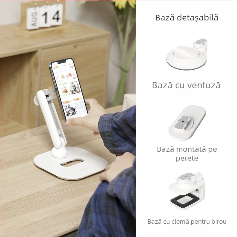 Happy suport de birou pentru telefon/tabletă QR2 serie cu eliberare rapidă, metal/ABS, compatibil cu seria QR, Stil General