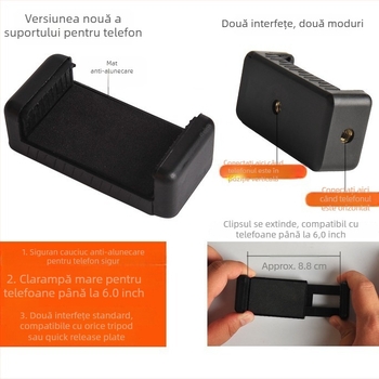 Jingle Chart Suport de masă pentru telefon mobil cu clemă mare pentru filmare orizontală/verticală, din plastic, model 01