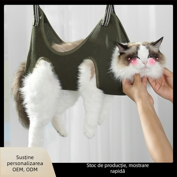 Sac de Spălat Pisici cu Protecție Anti-Zgâriere, Instrument de Baie Multifuncțional pentru Pisicute, Design Fix, Pachet de 100 MR237