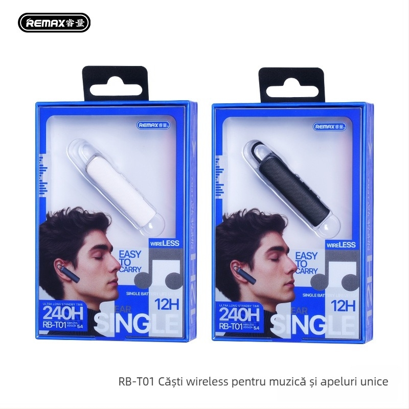 Remax Ruiliang Cască Bluetooth pentru mașină 5.4, hands-free, stereo, rază 10 m, baterie 4–8 h