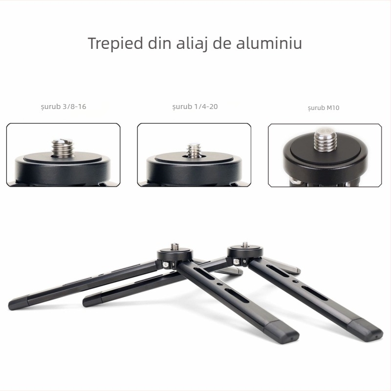 Trepied de masă pentru fotografie, din aliaj de aluminiu, pentru telefoane mobile, model KT-4, reglaj de amortizare, sarcină 6–10 kg