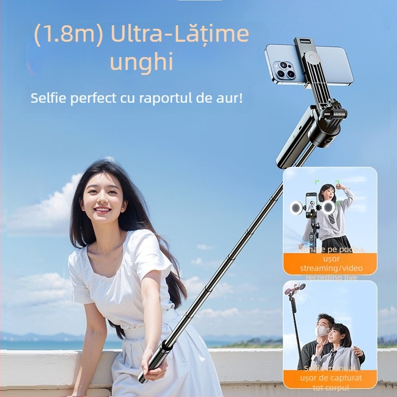 Gimbal pentru telefon cu rotație de 360°, urmărire facială, telecomandă, Bluetooth, aliaj de aluminiu