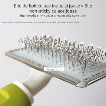 Pieptene de îngrijire pentru câini cu dinți tip pin, plastic, Jbn, 100 buc