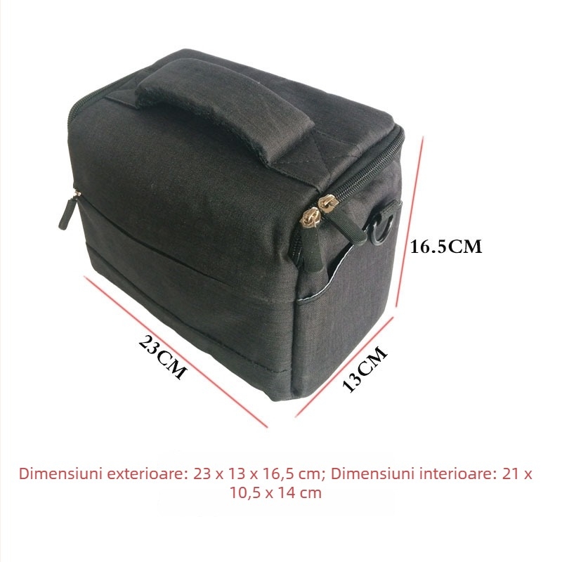 Geantă de umăr pentru camere DSLR și mirrorless, impermeabilă și antișoc, protecție anti-furt, construcție din nailon cu căptușeală poliester