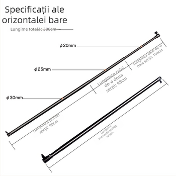 Bare telescopice pentru fundal, din aliaj de aluminiu, o singură bară transversală