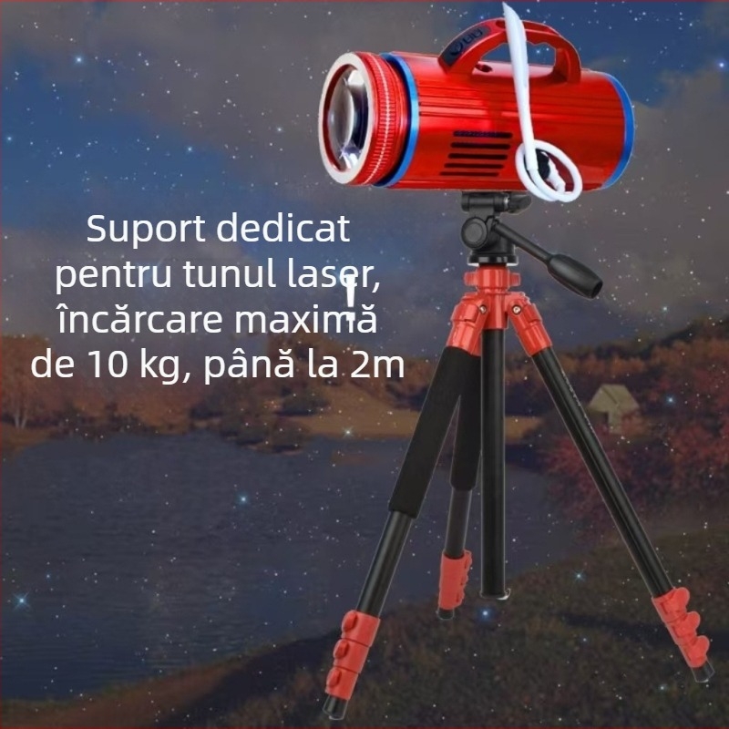 Treapied pentru iluminat la pescuitul de noapte, aliaj de aluminiu, sarcină 6–10 kg, 3D gimbal, design cu 4 secțiuni, placă de eliberare rapidă