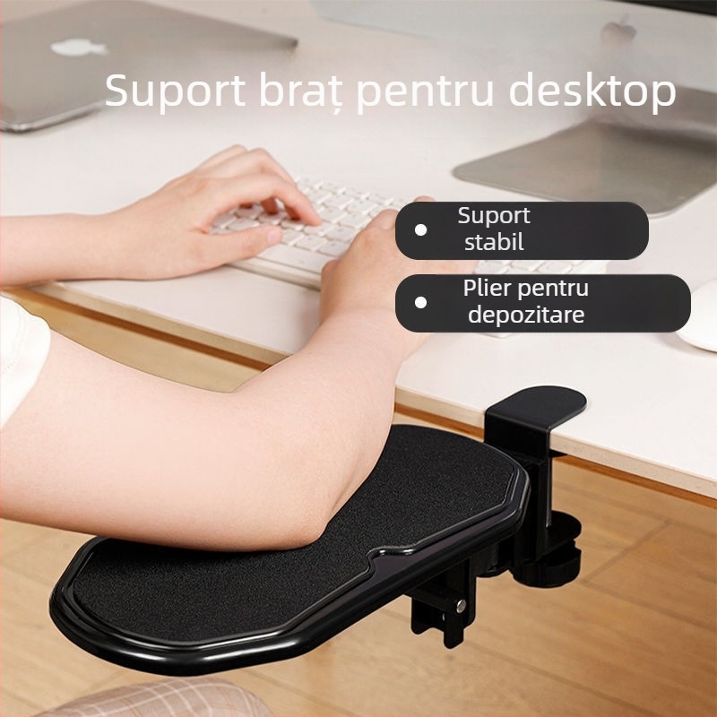 Sprijin pentru mâna de calculator cu braț rotativ – modelul 9112, PVC, covoraș de birou monolateral, cu spațiu pentru mouse și calculator, turnare prin injecție