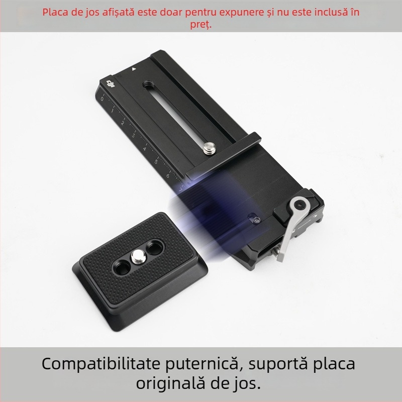 Plăcuță de eliberare rapidă pentru stabilizatoarele DJI RSC2/RS2/RS3 – aliaj de aluminiu, capacitate 2–5 kg, greutate 24 g