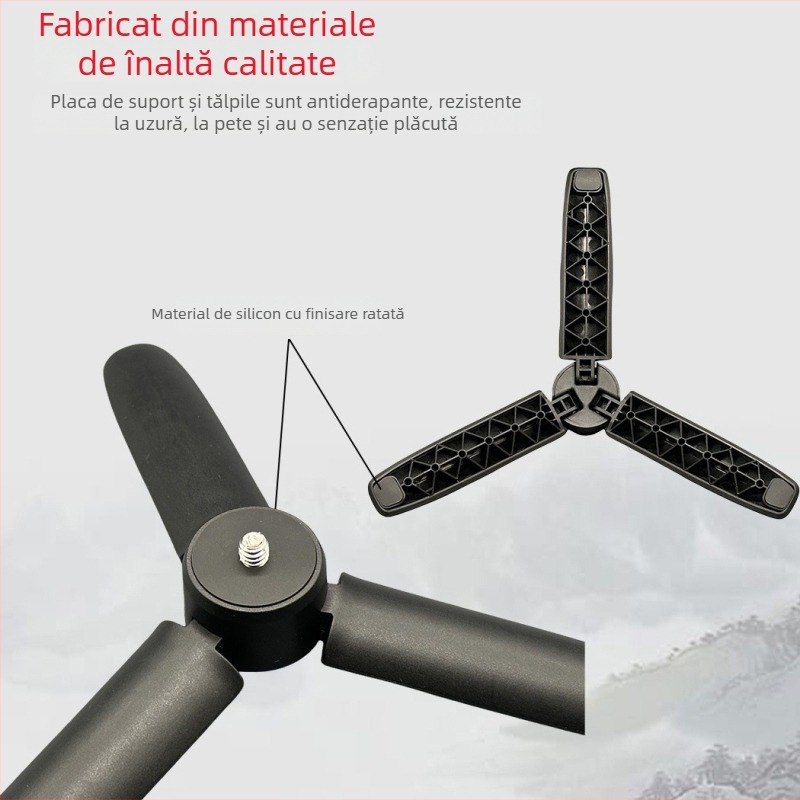 Trepied de birou pentru GoPro și DJI Pocket 3, șurub de 1/4 inch, anti vibrații