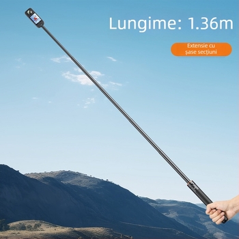 VRIG TP-21 selfie stick pentru camere sportive – compatibil GoPro/Action/Insta360, universal, din plastic