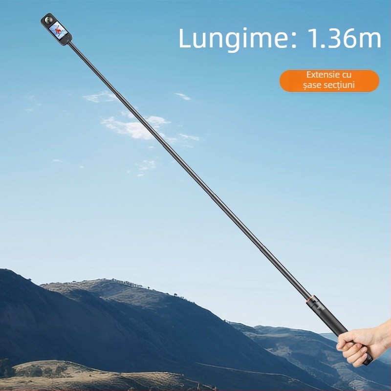 VRIG TP-21 selfie stick pentru camere sportive – compatibil GoPro/Action/Insta360, universal, din plastic