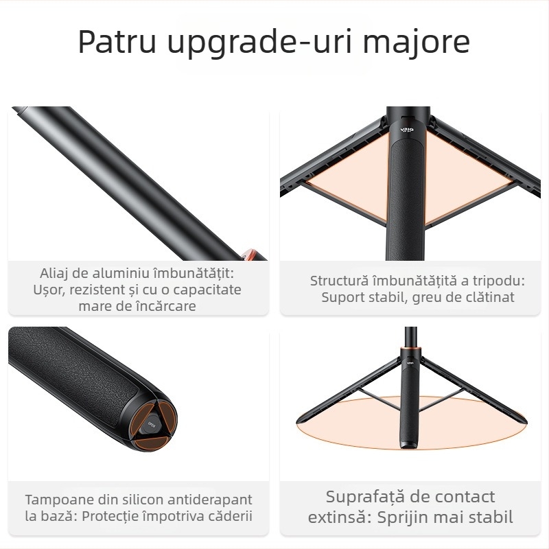 VRIG TP-21 selfie stick pentru camere sportive – compatibil GoPro/Action/Insta360, universal, din plastic