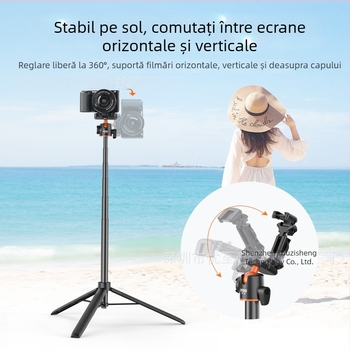 VRIG TP-16 Trepied pentru cameră cu cap PTZ 3D, aliaj de aluminiu, 5 secțiuni, încărcare până la 2 kg