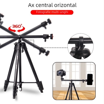 Tripod KP-2207 pentru telefon mobil, 3D PTZ, aliaj de aluminiu, 4 noduri, placă cu eliberare rapidă, sarcină de 2 kg