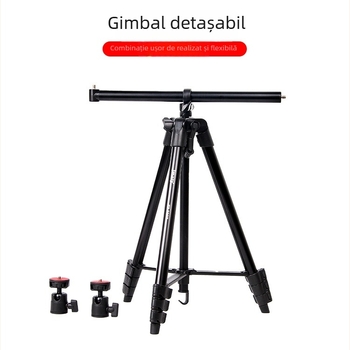 Tripod KP-2207 pentru telefon mobil, 3D PTZ, aliaj de aluminiu, 4 noduri, placă cu eliberare rapidă, sarcină de 2 kg