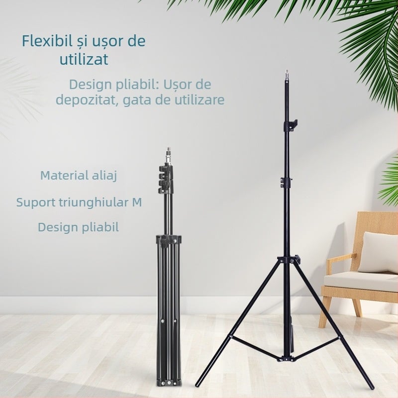 Stativ de trepied din fier pentru streaming live, încărcare 2,5 kg, 3 secțiuni, diametre 0,16/0,19/0,22 mm