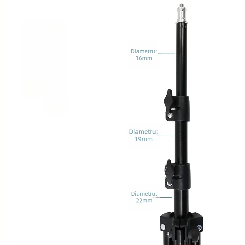 Stativ de trepied din fier pentru streaming live, încărcare 2,5 kg, 3 secțiuni, diametre 0,16/0,19/0,22 mm