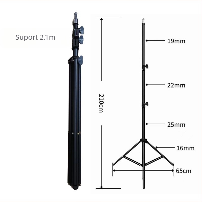 Stativ de trepied din fier pentru streaming live, încărcare 2,5 kg, 3 secțiuni, diametre 0,16/0,19/0,22 mm