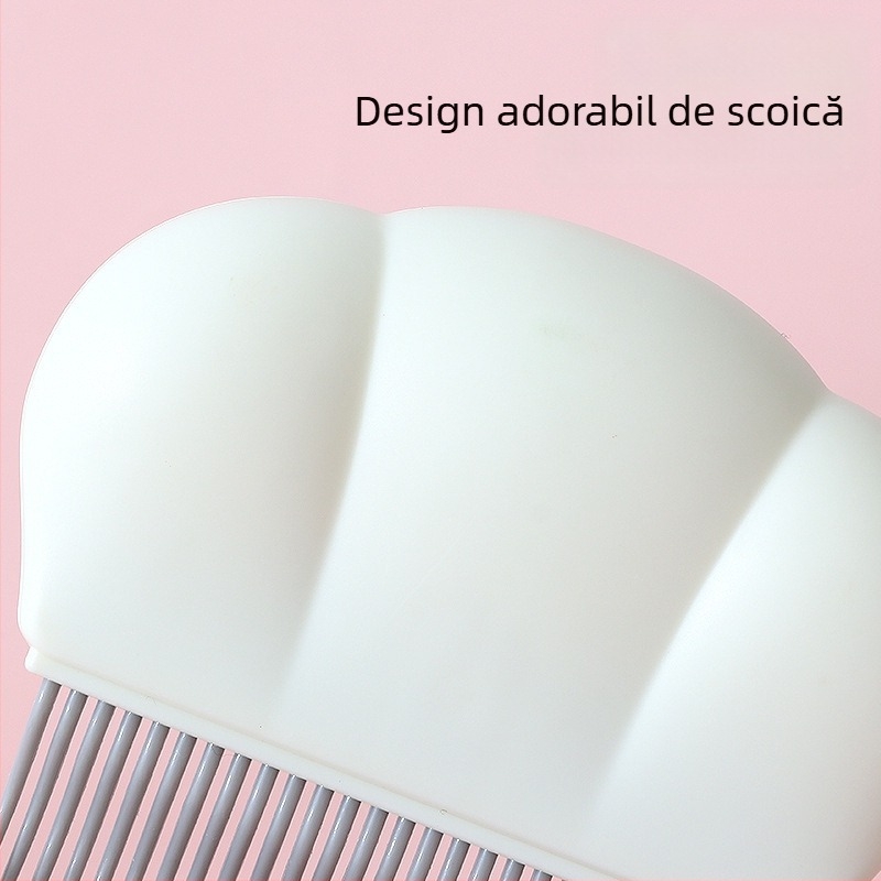 Pieptene de îngrijire pentru pisici și câini, cu dinți flexibili pentru deshedding și descurcarea nodurilor; ABS material; brand One cat and two dogs.