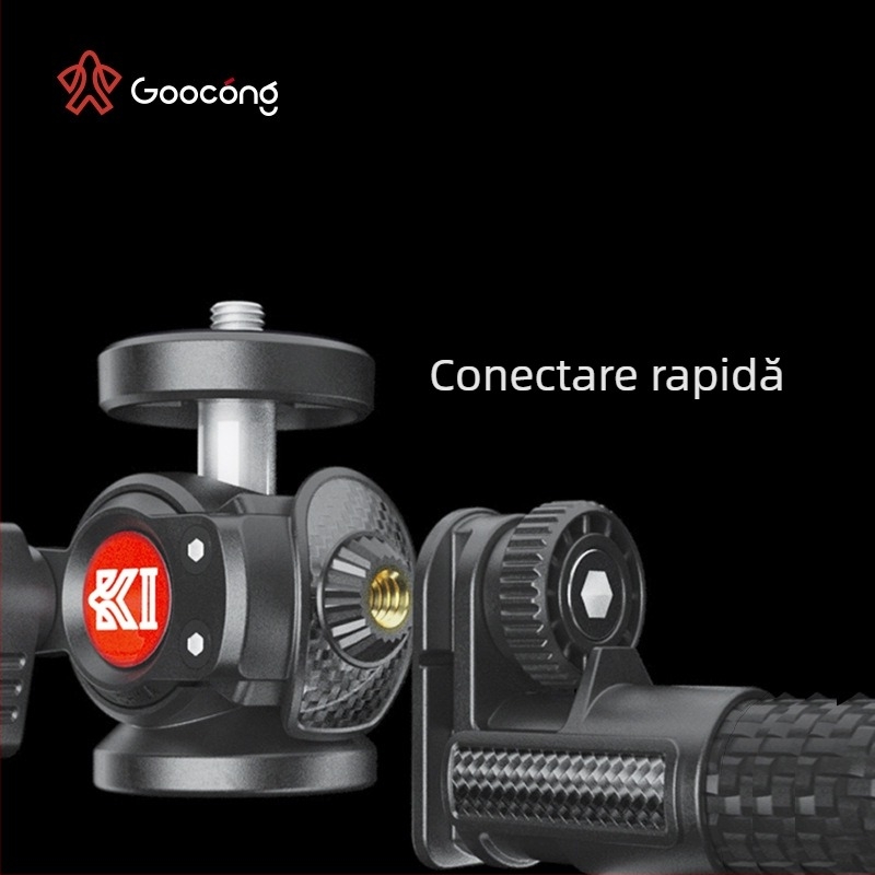 Goocong Trepied pentru telefonul mobil cu montaj de 1/4-inch și cap cu bilă, suport de iluminat pentru transmisiile live, capacitate de încărcare 3 kg