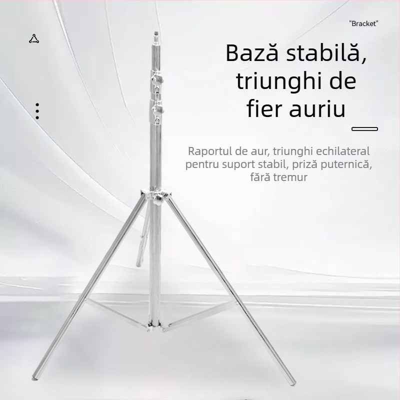 Suport foto din oțel inoxidabil, 3 secțiuni, sarcină 10 kg, tub Ø19–30 mm, greutate 2,5 kg